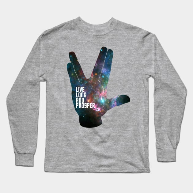 Live Long and Prosper - Galaxy Long Sleeve T-Shirt by octoberaine